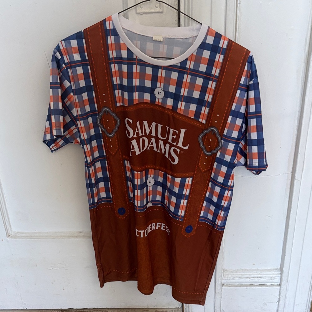 Samuel Adams Plaid Oktoberfest Tee in Blue & Brown